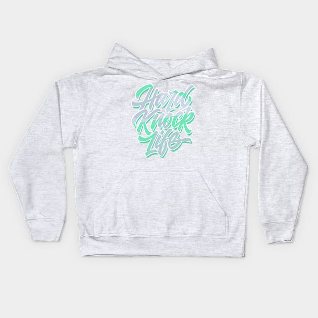 Hard Knock Mint Foam Kids Hoodie by funandgames